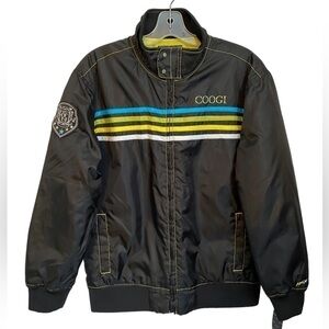 NWT Vintage Coogi Black and Neon  Stripes Windbreaker Ladies LG